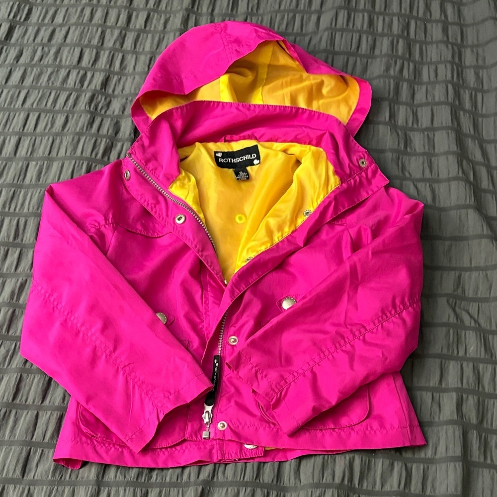 Rothschild Vibrant Pink Raincoat with Yellow Lining
